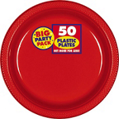 Rental store for 20ct 10  Red Bulk Plastic Plates in Auburn IN